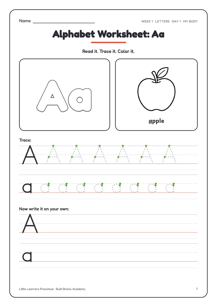 Alphabet worksheet